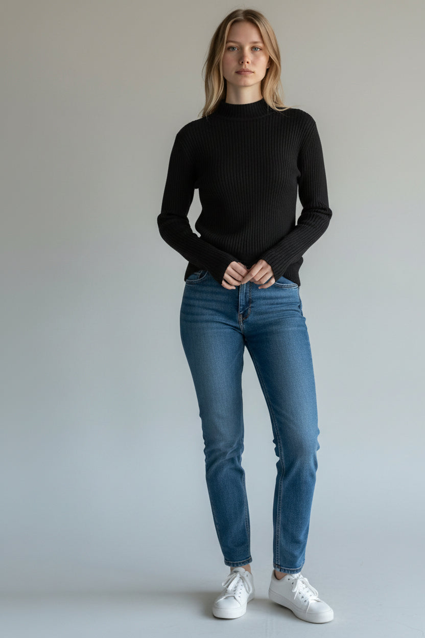 Soft Touch Mock Neck Knit Top