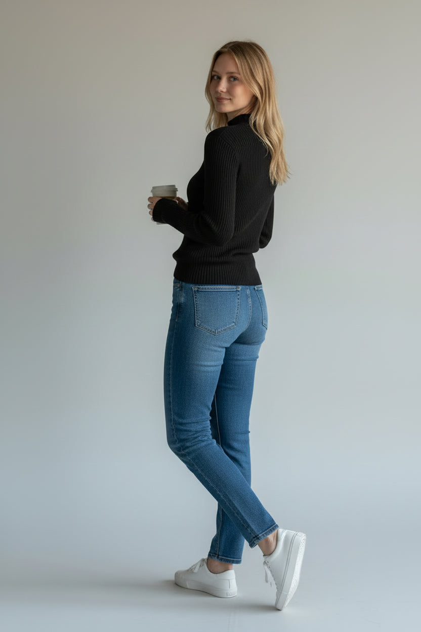 Soft Touch Mock Neck Knit Top