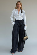 Relaxed High-Waist Business Pants
