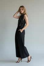 Relaxed High-Waist Business Pants