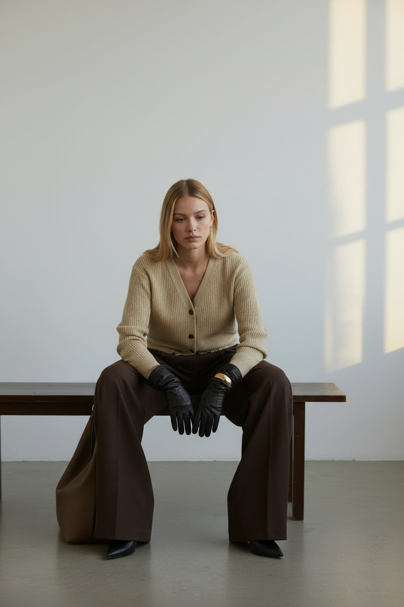 Relaxed High-Waist Business Pants