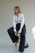 Relaxed High-Waist Business Pants