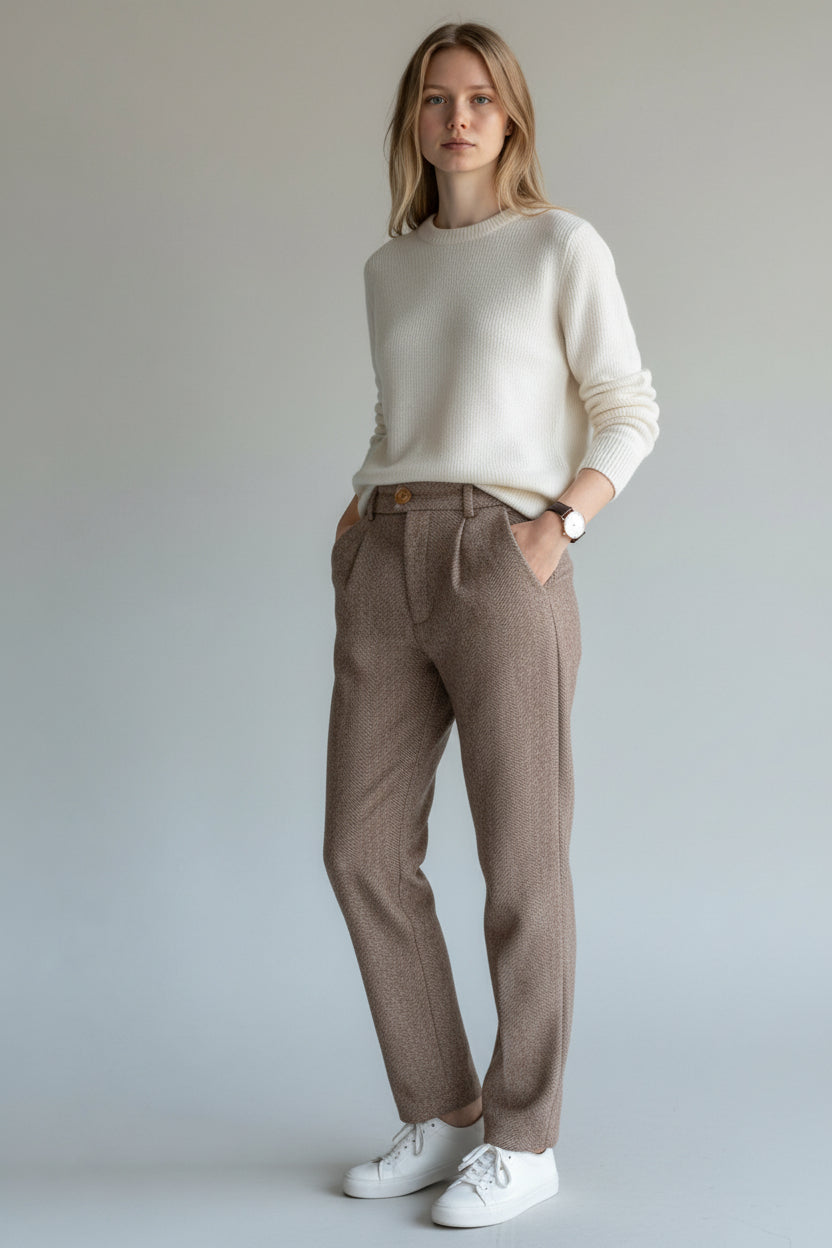 Tailored High-Waist Office Trousers