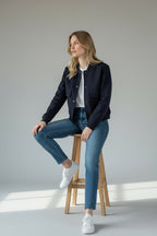 Cropped Office Bomber Jacket