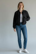 Cropped Office Bomber Jacket